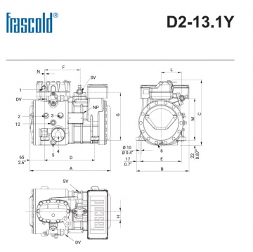 Compresor Frascold semiermetic D2-13.1Y